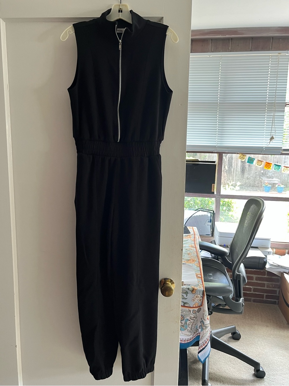 Active USA Sleeveless Black Jumpsuit with Front Zip M